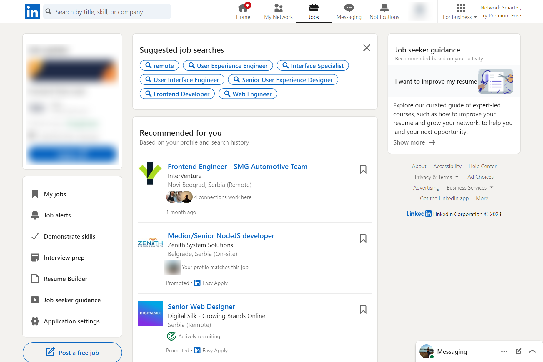 Screenshot of LinkedIn