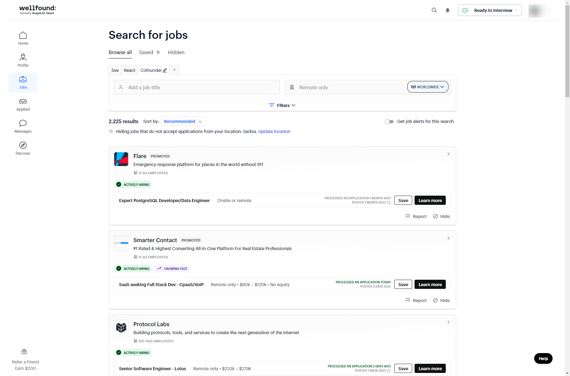 Screenshot of Wellfound